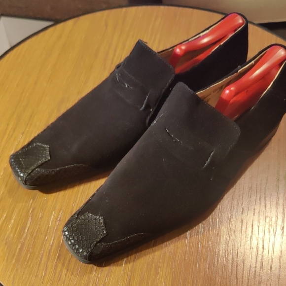 Men's Black Suede Loafers, Size 8.5 - Picture 1 of 6